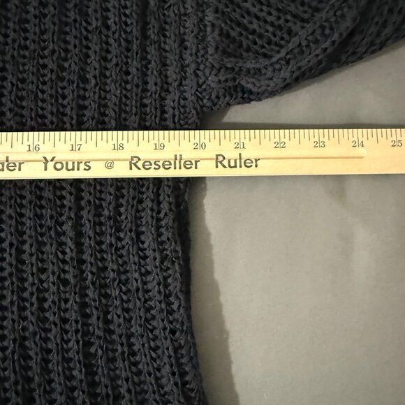 Zara Sweater Women's Large Long Sleeve Ribbed Knit Stretch Relaxed Fit Black - Picture 8 of 13